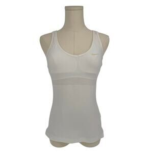 NIKE White Racerback Workout Tank Top with Built in Bra Size XS